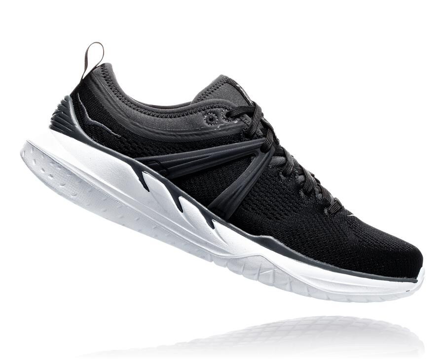 Running Shoes Womens - Hoka One One Tivra - Black/White - XYBPZGR-53